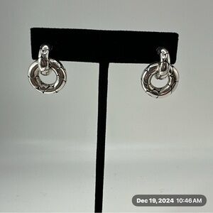 John Hardy Kali Pebble Earrings with double hoop.
